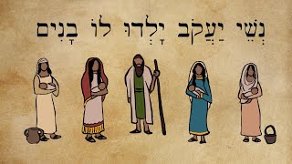 Hebrew  נְשֵׁי יַעֲקֹב  Jacobs Wives Bear Him Children  Easy Story 22 [upl. by Nelra]