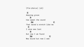 Broken Vessels Amazing Grace Hillsong NO CAPO  guitar chords play along [upl. by Tri]