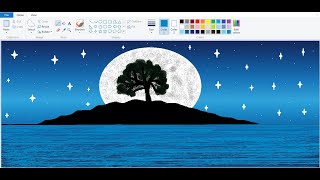 Attractive Nature Design in MS Paint  MS Paint Tutorial  Nature Effect [upl. by Anrim]