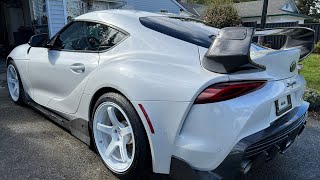 2020 Toyota Supra GR MK5 B58 30L Turbocharged 500HP Custom 19” alloy Forged wheel walk around video [upl. by Aicilet]