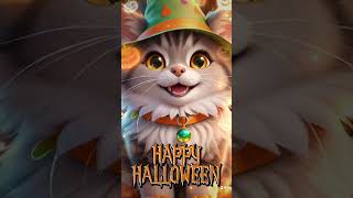 Halloween kitty cat 🎃 music halloween cat halloween2024 cartoon [upl. by Ambrosane]