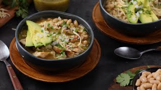 Salsa Verde Grilled Chicken Chili Recipe [upl. by Jerrie]