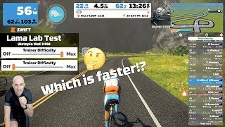 Zwift Trainer Difficulty Faster Climbing on Zwift  350W Lama Lab Test [upl. by Koball]