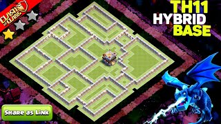 NEW BEST Town Hall 11 Hybrid Base with Link 2024  TH11 Hybrid BASE Clash of Clans 1296 [upl. by Bourn88]