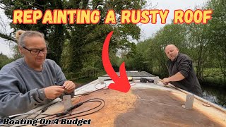 Painting our narrowboat roof Whilst discussing our travelling plans [upl. by Charil]