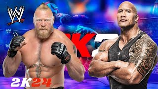 BROCK LESNAR VS THE ROCK  EXTREME RULES MATCH  WWE SMACKDOWN 2024  WWE2K24 [upl. by Janis657]