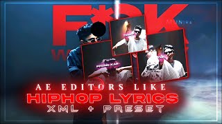 HIPHOP LYRICS XML PRESET  QR \ Alight Motion [upl. by Stanislas52]