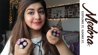 Affordable Makeup  Medora Lipsticks Swatches amp Review  Pakistani Drugstore Makeup [upl. by Dodi]