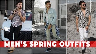 3 EASY SPRING OUTFITS FOR MEN 2018  Mens Festival Fashion amp Style Lookbook  Alex Costa [upl. by Sisenej209]