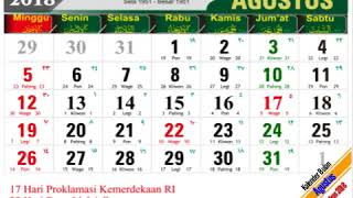 Bagaimana Cara  Melihat Kalender 2018 Perpaduan Kalender Hijriah dan Jawa [upl. by Nairad]