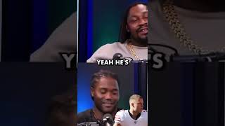 Marshawn Lynch is a hilarious he called CMC the “Snow Bunny Pearl” 😂😂😂nfl marshawnlynch cmc [upl. by Naoh264]