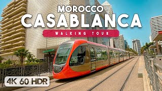 Casablanca Morocco Walking Tour  Anfa District  4K 60FPS HDR [upl. by Walden]