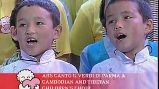 Luciano Pavarotti amp Cambodian and Tibetan Childrens Choir  Va Pensiero [upl. by Lunetta580]