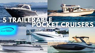 Top 5 Trailerable Pocket Cruisers 2024  BoatTEST quotWalkthroughsquot [upl. by Doolittle]