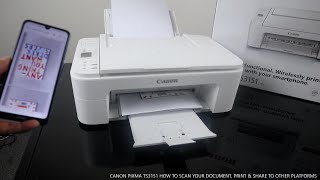 CANON PIXMA TS3151 HOW TO SCAN YOUR DOCUMENT PRINT amp SHARE TO OTHER PLATFORMS [upl. by Adlemy]