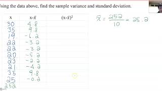 Finding the sample mean variance and standard deviation using the mean deviation [upl. by Lyndsay34]