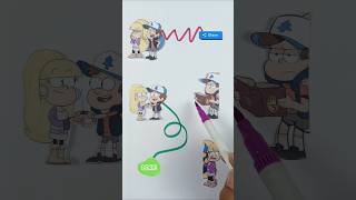 Gravity Falls Dipper and Mabel line matching puzzle dipher viral art mabel [upl. by Biondo]