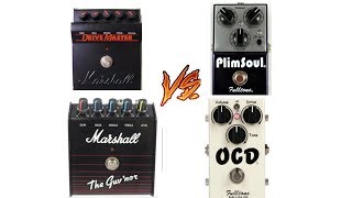 Marshall Drivemaster vs Fulltone OCD vs Marshall Guvnor vs Fulltone Plimsoul [upl. by Elysia]