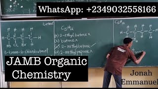 Organic Chemistry JAMB Questions l Naming organic compounds jonahemmanuel excellenceacademy [upl. by Anirtal]