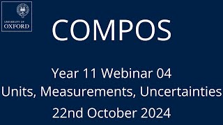 COMPOS24 Y11 Webinar 04  Measurements and Uncertainties [upl. by Gelasius396]