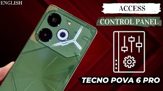 How to access control panel in tecno pova 6proEnglish  Notifcation bar settings [upl. by Martelle]