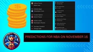 NBA PREDICTION 16 NOVEMBER 2024  BET TIPS [upl. by Saravat]