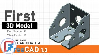 FreeCAD 10RC4 First 3D Model using PartDesign workbench [upl. by Rhett]