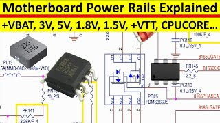 Motherboard Power Rails and Circuits Explained  Laptop VBAT 3V 5V 18V 15V VTT CPUCORE… [upl. by Gallager]