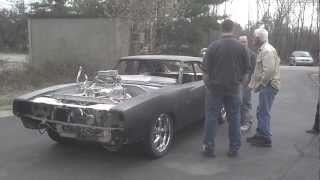 850HP Blown 572 Hemi Charger first test run and burnout [upl. by Nawad]