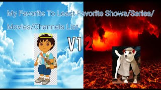 My Favorite To Least Favorite ShowsSeriesMoviesChannels List DO NOT BASH ANYONES OPINIONS [upl. by Ervine]