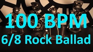 100 BPM  Rock Ballad  68 Drum Track  Metronome  Drum Beat [upl. by Sontich881]