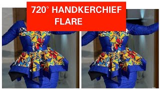 HOW TO CUT A 720° HANDKERCHIEF FLARE  PEPLUM [upl. by Safir]