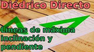 Sistema Diédrico Directo Línea de máxima inclinación y Línea de máxima pendiente [upl. by Thane]