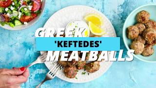 How to make Greek Turkey Meatballs Keftedes  Supergolden Bakes [upl. by Cissie]