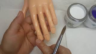 Short Nail Modification on Practice Hand Using Acrylic [upl. by Alasteir]