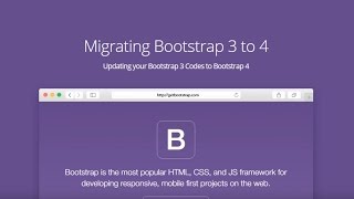 Migrate from Bootstrap 3 to 4 Version [upl. by Sitra451]