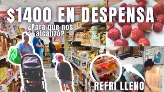 SUPERMERCADO CON 1400 💰  FAMILIA DE 4  ¿que nos alcanzó🤯 [upl. by Erimahs]