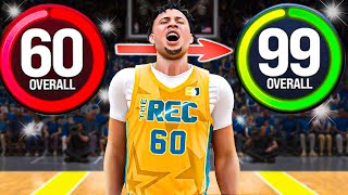 Going 60 to 99 ONLY Playing REC in NBA 2k24  Ep1 [upl. by Charmion]