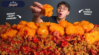 GILAA MUKBANG NASI GORENG PEDAS PORSI JUMBO  NUGGET CRISPY KANZLER PANAS🥵 [upl. by Nievelt993]