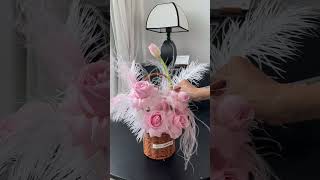 Creating a Stunning Flower Basket Adorned with Feathers 🌸✨ FlowerBasket CraftingJoy [upl. by Alford121]