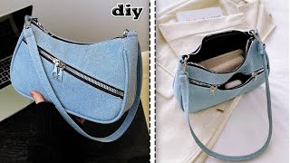 DIY Denim Jeans Purse Bag Idea from cloth at Home Making [upl. by Jennifer]