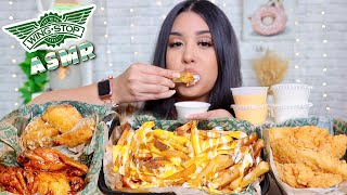 ASMR WINGSTOP MUKBANG VOODOO FRIES GARLIC amp SPICY KOREAN WINGS LEMON PEPPER TENDERS EATING SOUNDS [upl. by Antonius]