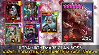 UNM Clan Boss  Wixwell Demytha Geomancer Mikage Brogni  Raid Shadow Legends Guide  Nerfed [upl. by Houser850]