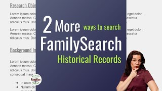 2 Awesome Ways to Search FamilySearch Records That You ARENT USING [upl. by Edyak]