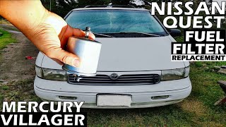 NISSAN QUEST  MERCURY VILLAGER FUEL FILTER REPLACEMENT IN DETAILS [upl. by Nywroc]