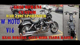 W Moto V16 custom by Fazben dah jadi sportster [upl. by Yddor767]