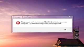 The program cant start because ATL100dll is missing from your computer [upl. by Notsgnik]