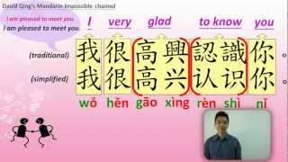 Learn Basic Mandarin Chinese  quotHow to Introduce Yourselfquot and quotI am pleased to meet youquot [upl. by Tibbetts]