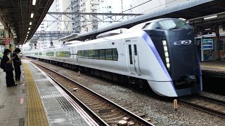 ジョイント音最高！E353系 S105編成 特急かいじ27号甲府行が国分寺駅2番線を通過するシーン [upl. by Seumas]