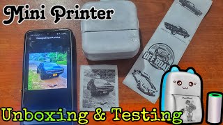 Portable Mini printer  unboxing and testing bampw photo printing [upl. by Attirb616]